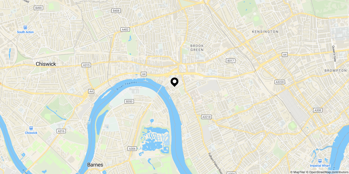 Approximate location of Fulham Reach, London, W6 9GD